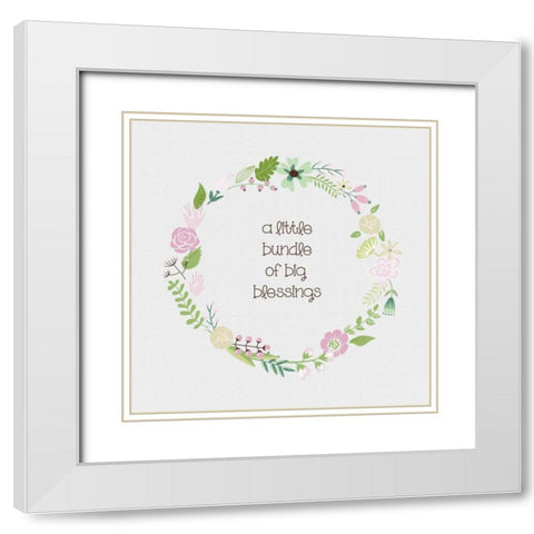 Baby Bundle 2 White Modern Wood Framed Art Print with Double Matting by Hogan, Melody