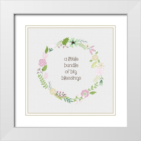 Baby Bundle 2 White Modern Wood Framed Art Print with Double Matting by Hogan, Melody
