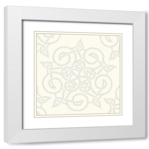 Cream Kolidescope White Modern Wood Framed Art Print with Double Matting by Hogan, Melody