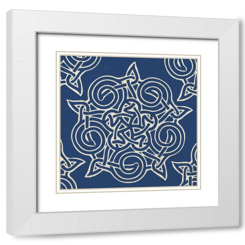 Indigo Kolidescope White Modern Wood Framed Art Print with Double Matting by Hogan, Melody