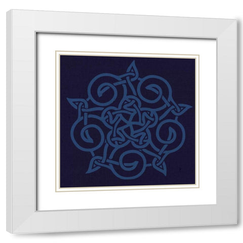 Deep Blue Kolidescope White Modern Wood Framed Art Print with Double Matting by Hogan, Melody