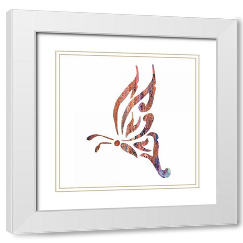 Tribal Butterfly 1 White Modern Wood Framed Art Print with Double Matting by Hogan, Melody