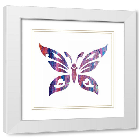 Tribal Butterfly 2 White Modern Wood Framed Art Print with Double Matting by Hogan, Melody