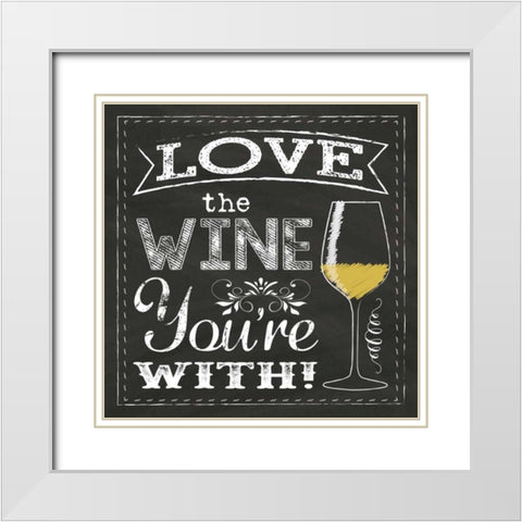 Chalk Wine 1 White Modern Wood Framed Art Print with Double Matting by Hogan, Melody
