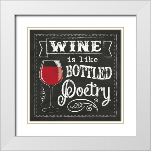 Chalk Wine 2 White Modern Wood Framed Art Print with Double Matting by Hogan, Melody