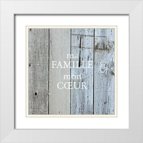Ma Famille White Modern Wood Framed Art Print with Double Matting by Hogan, Melody