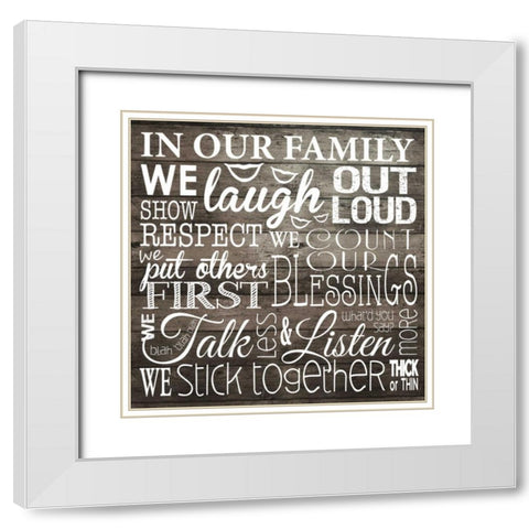 Family White Modern Wood Framed Art Print with Double Matting by Hogan, Melody