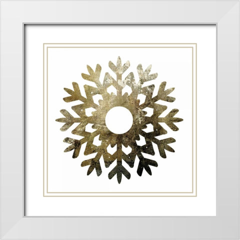 Glimmer Snowflakes 3 White Modern Wood Framed Art Print with Double Matting by Hogan, Melody
