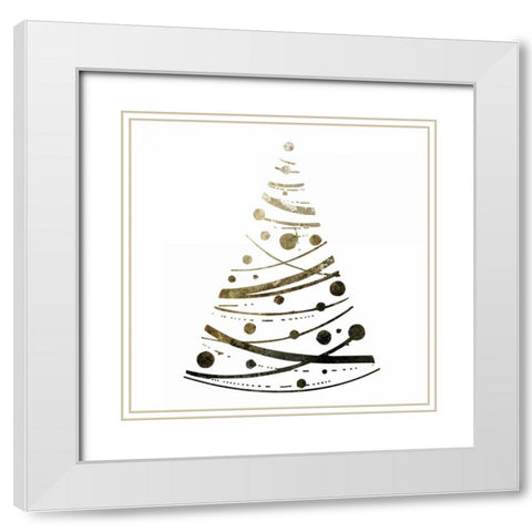 Glimmer Trees 3 White Modern Wood Framed Art Print with Double Matting by Hogan, Melody