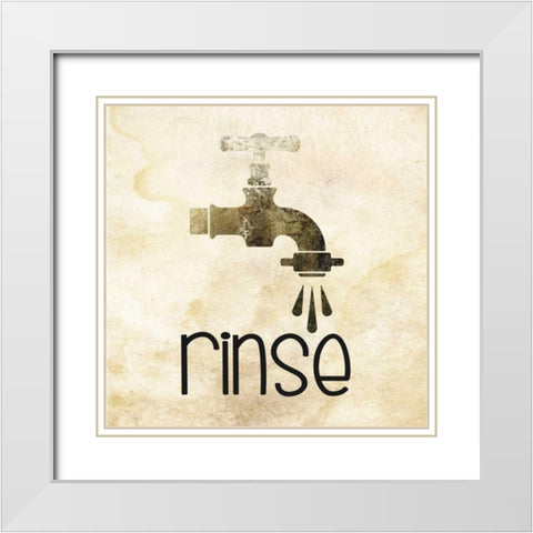 Glitz Bath 1 White Modern Wood Framed Art Print with Double Matting by Hogan, Melody