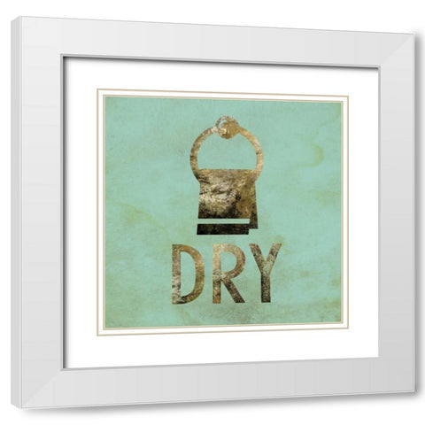 Mint Glitz Bath 3 White Modern Wood Framed Art Print with Double Matting by Hogan, Melody