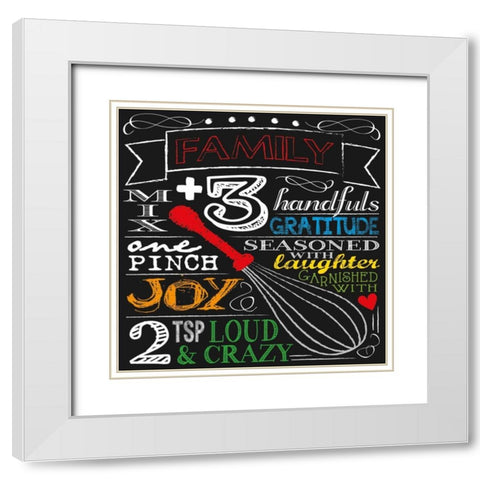 Family Plus Three White Modern Wood Framed Art Print with Double Matting by Hogan, Melody