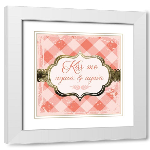 Kiss Me Again White Modern Wood Framed Art Print with Double Matting by Hogan, Melody