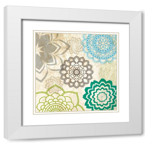 Sparklers Floral 2 White Modern Wood Framed Art Print with Double Matting by Hogan, Melody