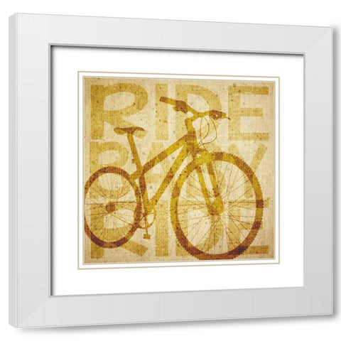 Bike Canvas 1 White Modern Wood Framed Art Print with Double Matting by Hogan, Melody