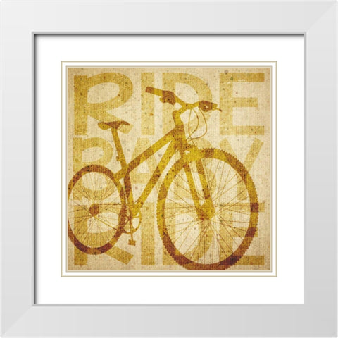 Bike Canvas 1 White Modern Wood Framed Art Print with Double Matting by Hogan, Melody