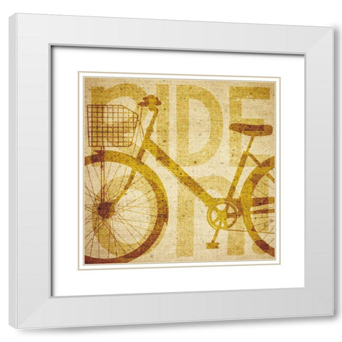 Bike Canvas 2 White Modern Wood Framed Art Print with Double Matting by Hogan, Melody