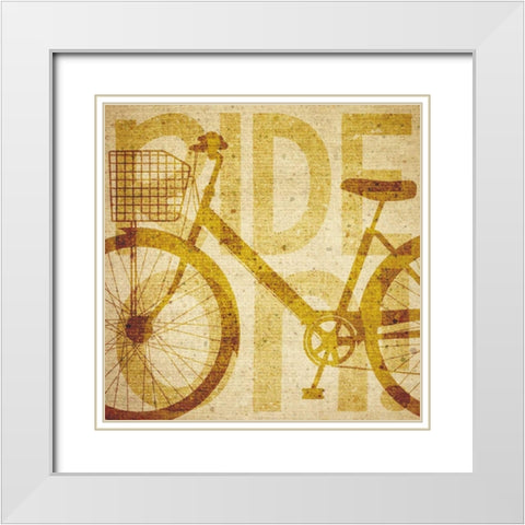 Bike Canvas 2 White Modern Wood Framed Art Print with Double Matting by Hogan, Melody