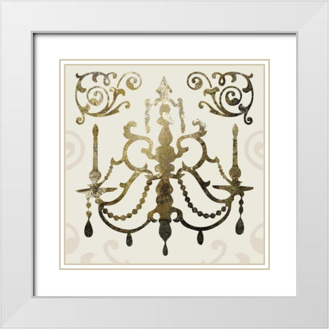 Glamour Gold 1 White Modern Wood Framed Art Print with Double Matting by Hogan, Melody