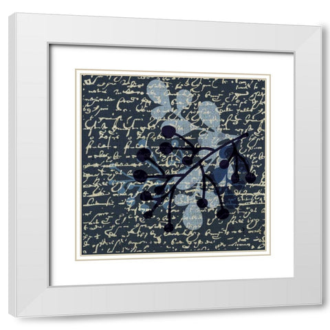 Indigo Squares Textured 2 White Modern Wood Framed Art Print with Double Matting by Hogan, Melody