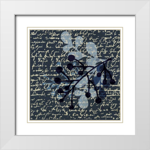 Indigo Squares Textured 2 White Modern Wood Framed Art Print with Double Matting by Hogan, Melody