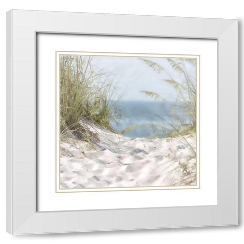 Over The Coastal Dune White Modern Wood Framed Art Print with Double Matting by Hogan, Melody