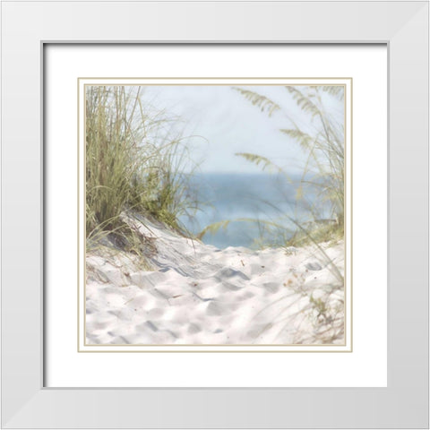 Over The Coastal Dune White Modern Wood Framed Art Print with Double Matting by Hogan, Melody