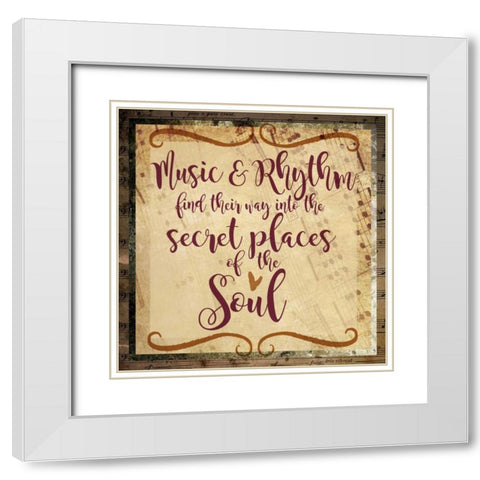 Music and Rhythm White Modern Wood Framed Art Print with Double Matting by Hogan, Melody