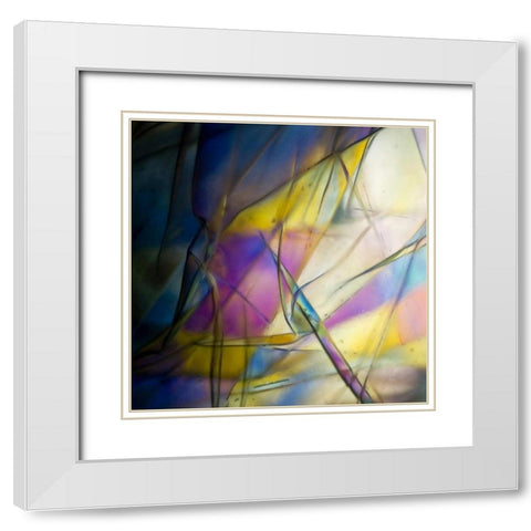 Stain Glass 1 White Modern Wood Framed Art Print with Double Matting by Hogan, Melody