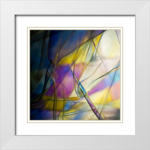 Stain Glass 1 White Modern Wood Framed Art Print with Double Matting by Hogan, Melody