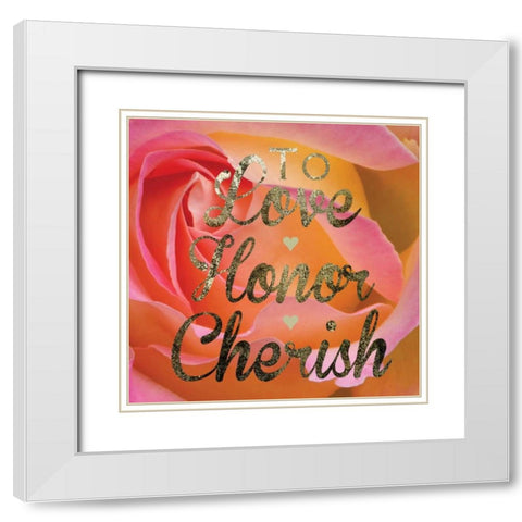 Cherished Love White Modern Wood Framed Art Print with Double Matting by Hogan, Melody
