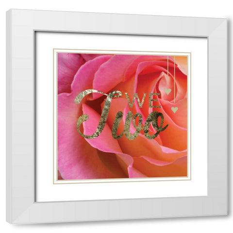 Two Halves White Modern Wood Framed Art Print with Double Matting by Hogan, Melody