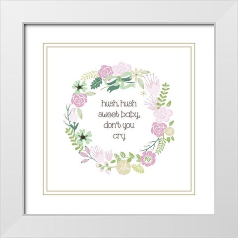 Baby Blush 2 White Modern Wood Framed Art Print with Double Matting by Hogan, Melody