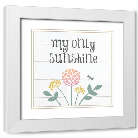 Botanical Inspiration Pastels 2 White Modern Wood Framed Art Print with Double Matting by Hogan, Melody