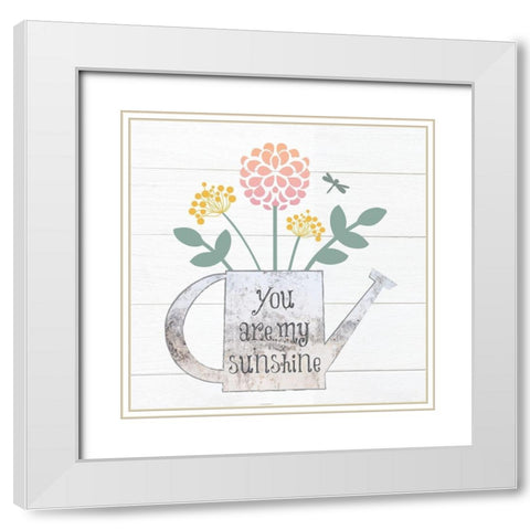 Botanical Pitchers Pastels 1 White Modern Wood Framed Art Print with Double Matting by Hogan, Melody