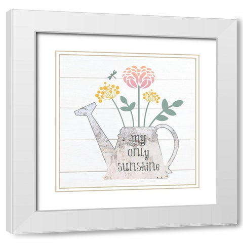 Botanical Pitchers Pastels 2 White Modern Wood Framed Art Print with Double Matting by Hogan, Melody
