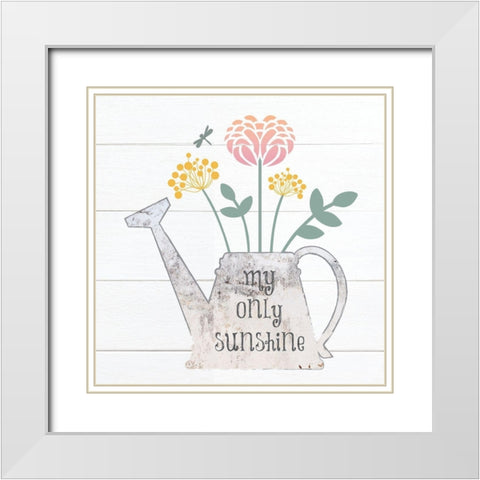 Botanical Pitchers Pastels 2 White Modern Wood Framed Art Print with Double Matting by Hogan, Melody
