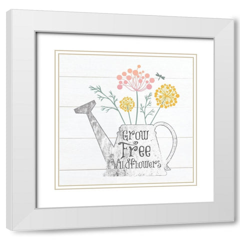 Botanical Pitchers Pastels 4 White Modern Wood Framed Art Print with Double Matting by Hogan, Melody