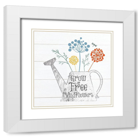 Botanical Pitchers Primary 4 White Modern Wood Framed Art Print with Double Matting by Hogan, Melody