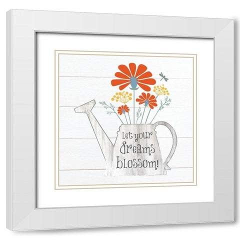 Botanical Pitchers Primary 6 White Modern Wood Framed Art Print with Double Matting by Hogan, Melody