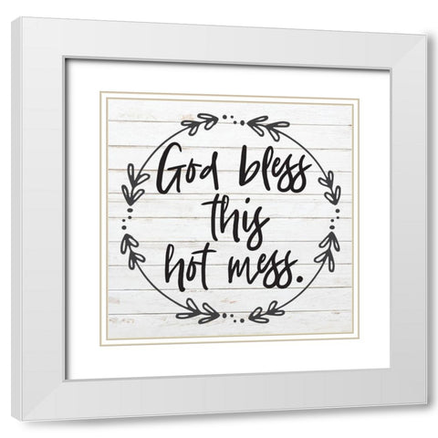 God Bless 1 White Modern Wood Framed Art Print with Double Matting by Hogan, Melody