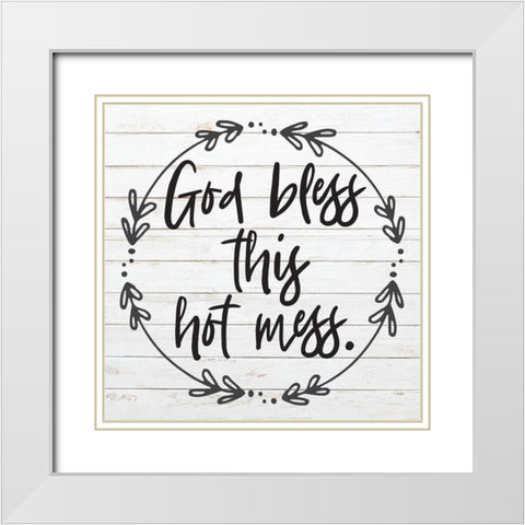 God Bless 1 White Modern Wood Framed Art Print with Double Matting by Hogan, Melody