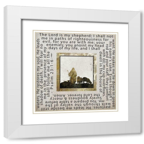 Gold Foil Scriptures 2 White Modern Wood Framed Art Print with Double Matting by Hogan, Melody