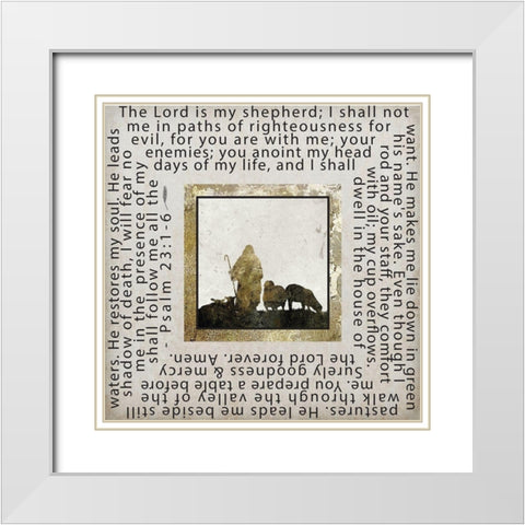 Gold Foil Scriptures 2 White Modern Wood Framed Art Print with Double Matting by Hogan, Melody