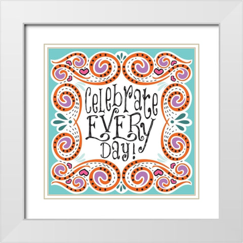 Whimsical Day White Modern Wood Framed Art Print with Double Matting by Hogan, Melody