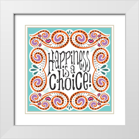 Whimsical Choice White Modern Wood Framed Art Print with Double Matting by Hogan, Melody