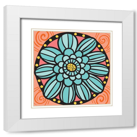 Whimsical Blossom 2 White Modern Wood Framed Art Print with Double Matting by Hogan, Melody
