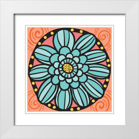 Whimsical Blossom 2 White Modern Wood Framed Art Print with Double Matting by Hogan, Melody