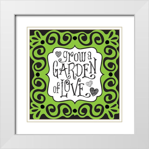 Whimsical Garden White Modern Wood Framed Art Print with Double Matting by Hogan, Melody