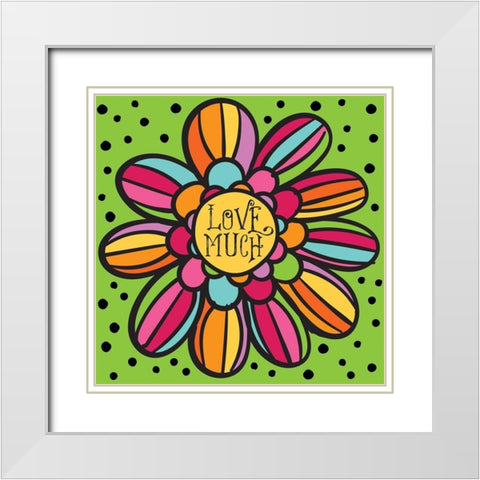 Whimsical Love Much White Modern Wood Framed Art Print with Double Matting by Hogan, Melody